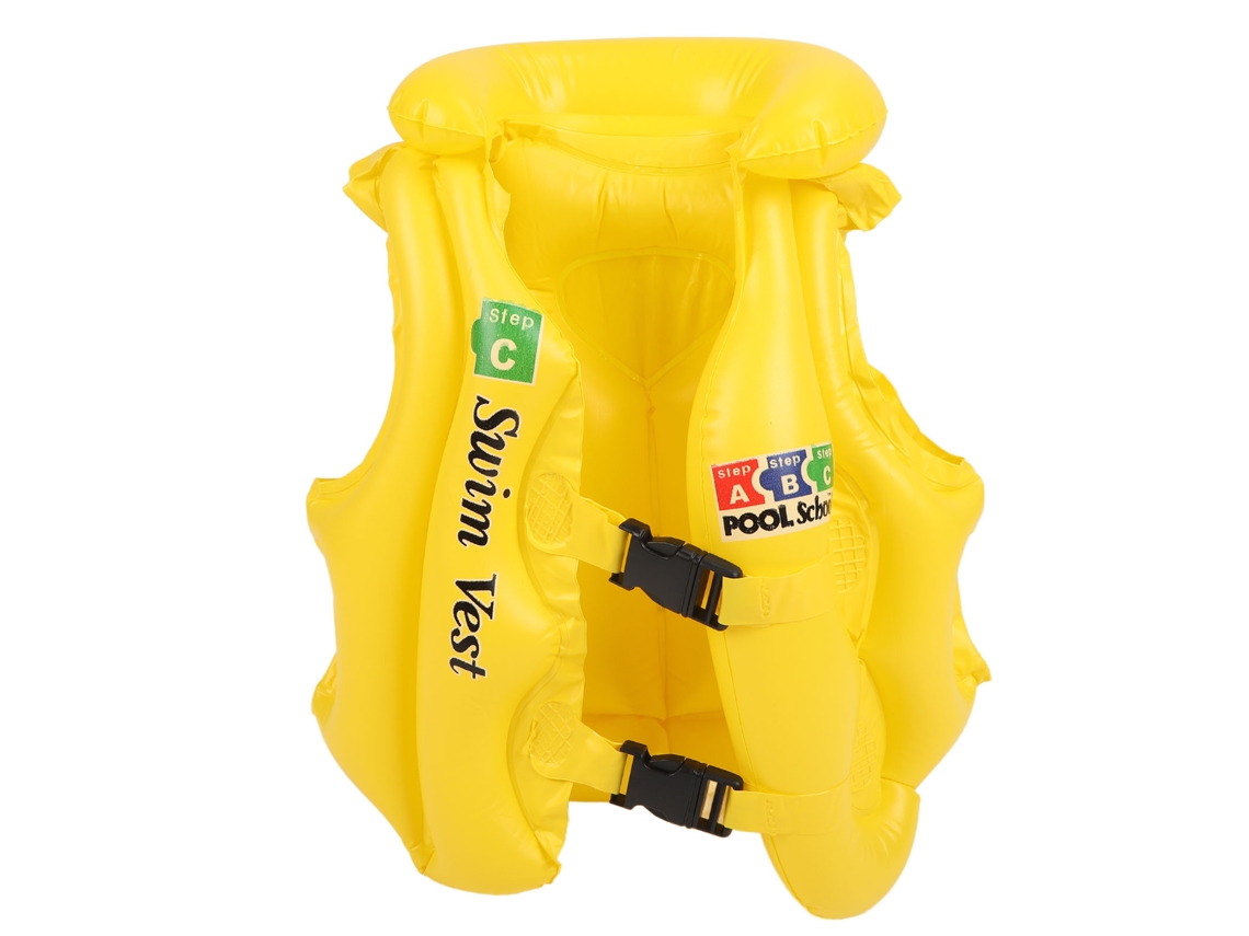 Chaleco Salvavidas Inflable Para Niños De 3 A 5 Años Con Cinturón Ajustable, Pvc