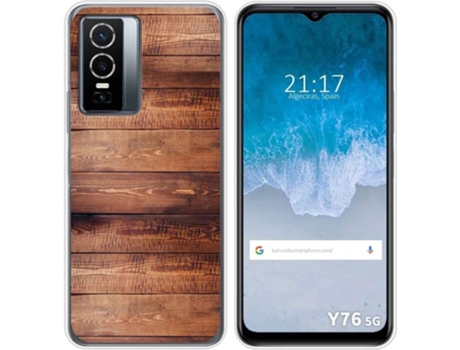 Carcasa para Vivo Y76 5G TUMUNDOSMARTPHONE Dibujos Madera 02 Multicolor