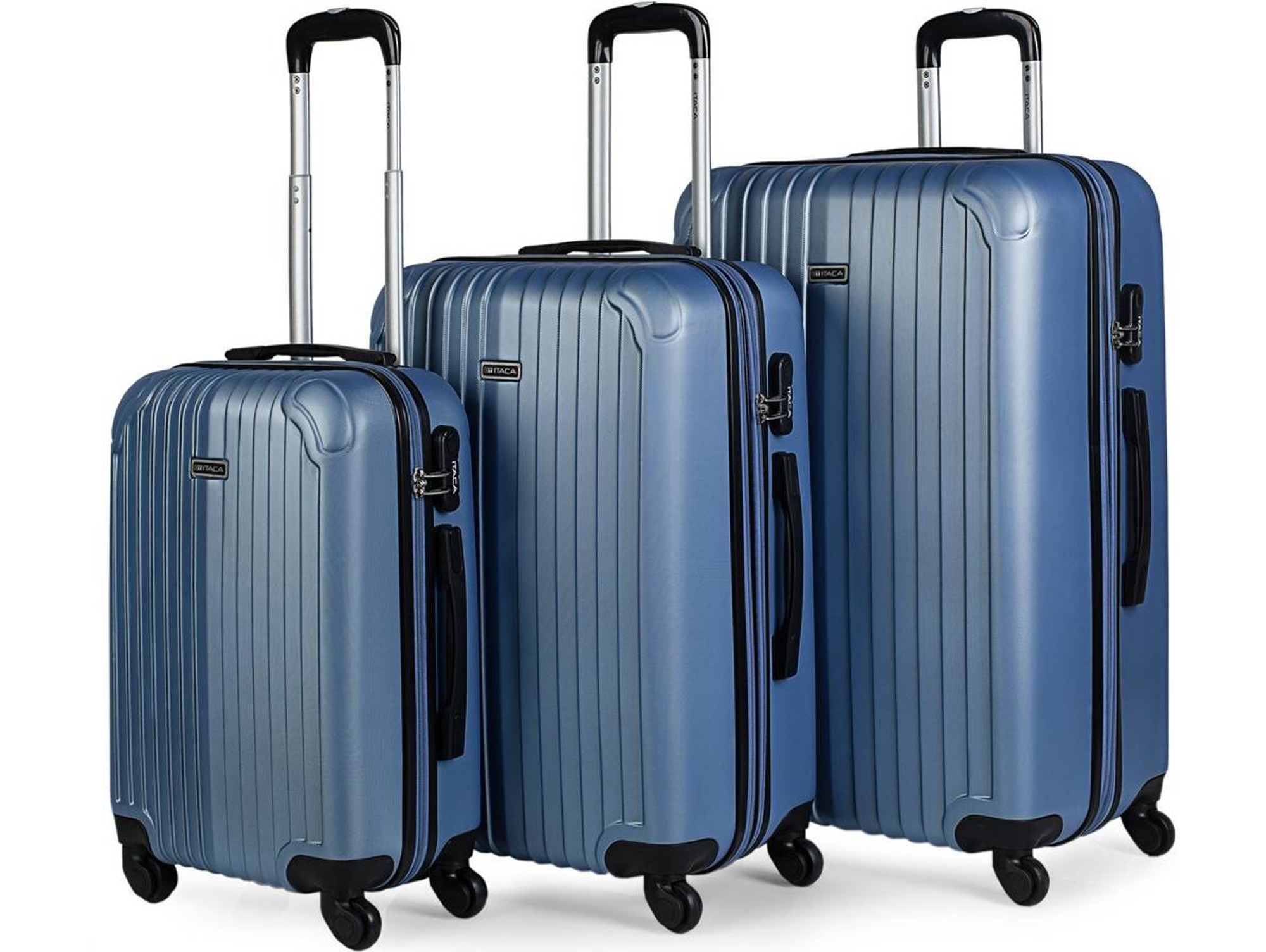 Conjunto de 3 Maletas de Viaje ITACA Extensible Azul (35/70/100 L)