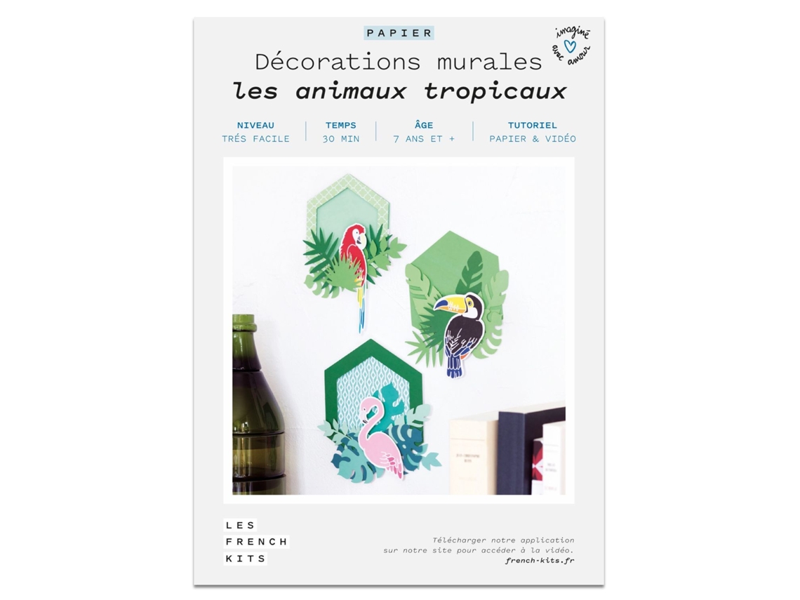 Caja de creación de papel - 3 decoraciones de pared - Tropical