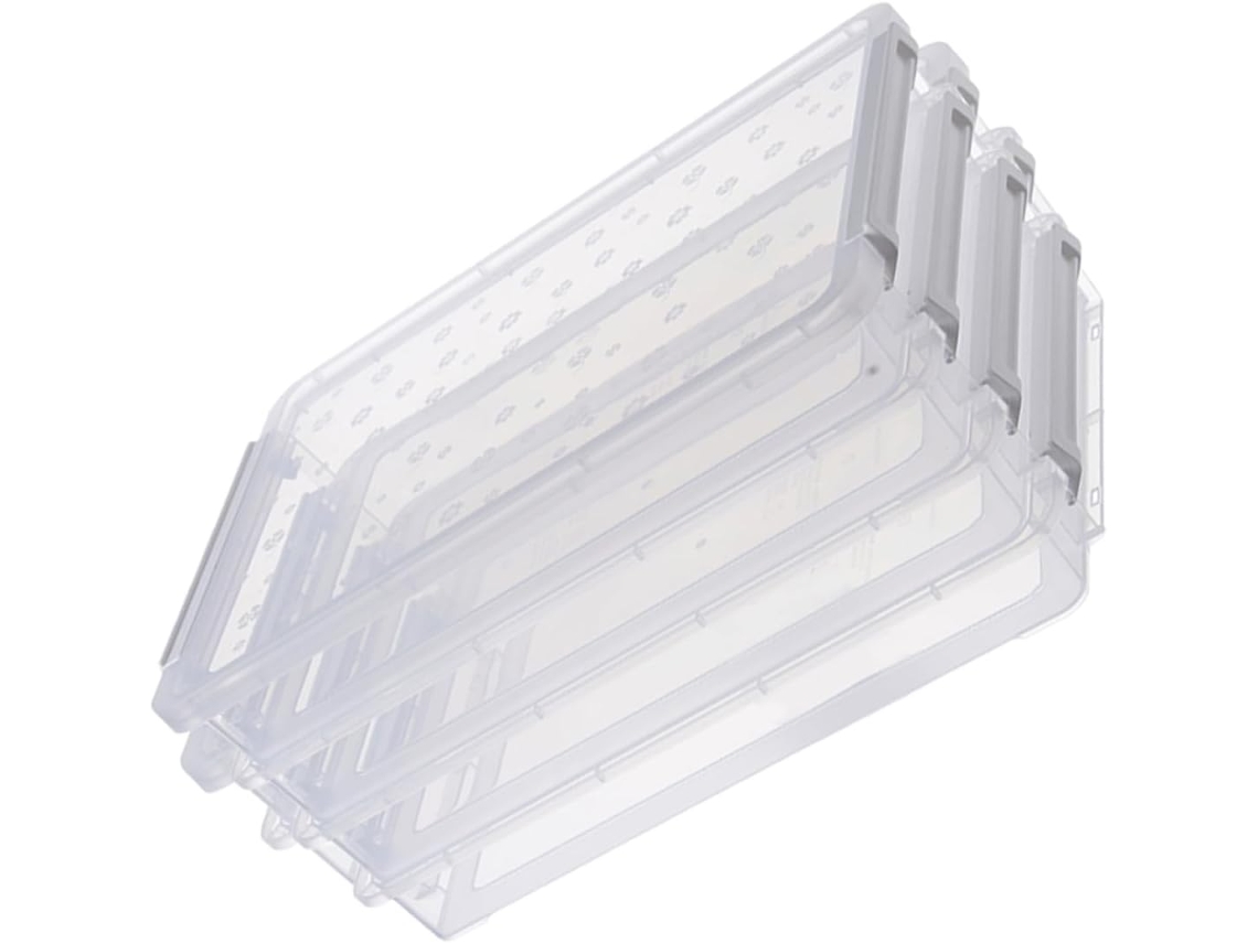 Caja organizadora transparente para archivos, práctica e impermeable, ideal para guardar objetos en tu escritorio. SFUSHOS