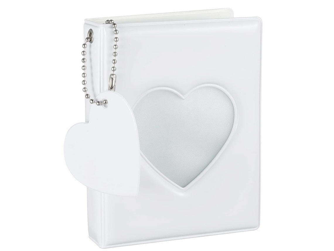 Álbum de Kpop, 36 hojas, portada con corazón blanco, para fotos/tarjetas de ídolos ZYBLSSBB