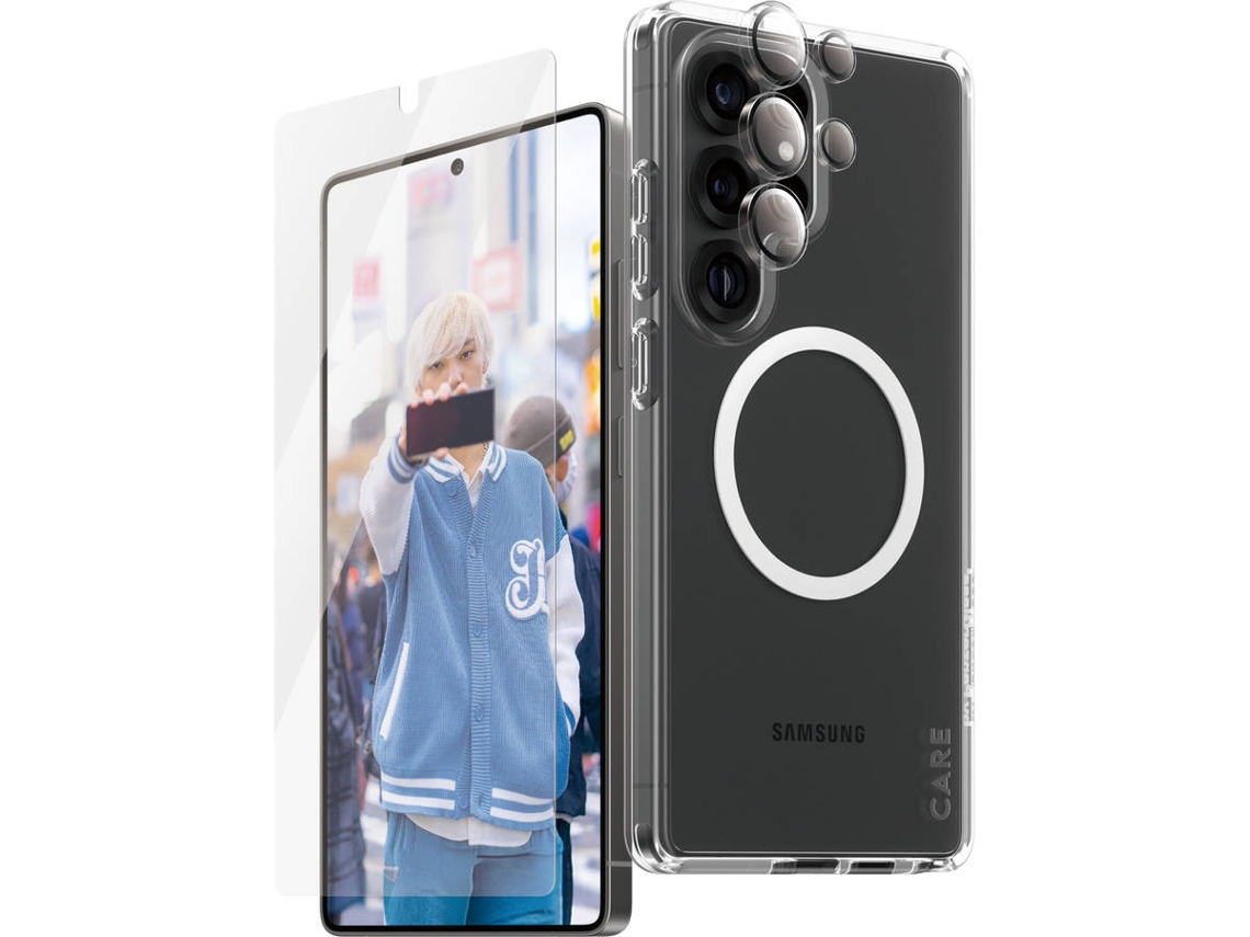 Paquete de protección 3 en 1 PANZERGLASS para Samsung Galaxy S25 Ultra (Funda + Protector de pantalla + Protector de cámara)