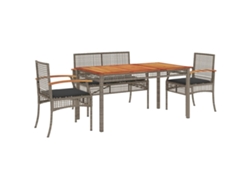 Maison Exclusive - Set Comedor De Jardín 5 Piezas Con Cojines Ratán Sintético Gris