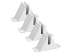 Juego De 4 Soportes De Plástico Para Vallas De Jardín Con Dispositivo Antivuelco Y Diseño Blanco Que Sirve Como Base.