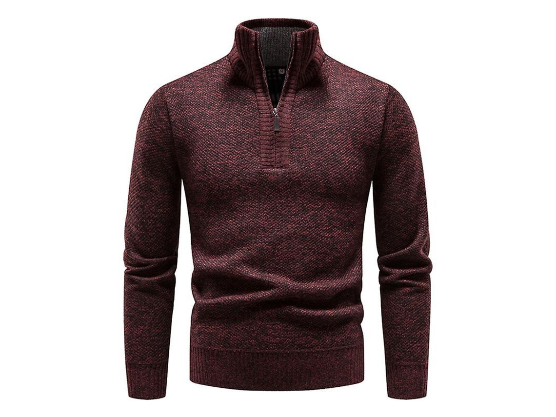 Jersey de punto informal para hombre con cremallera, cuello alto y mangas largas, Mystdiy 2026, 100% poliéster.