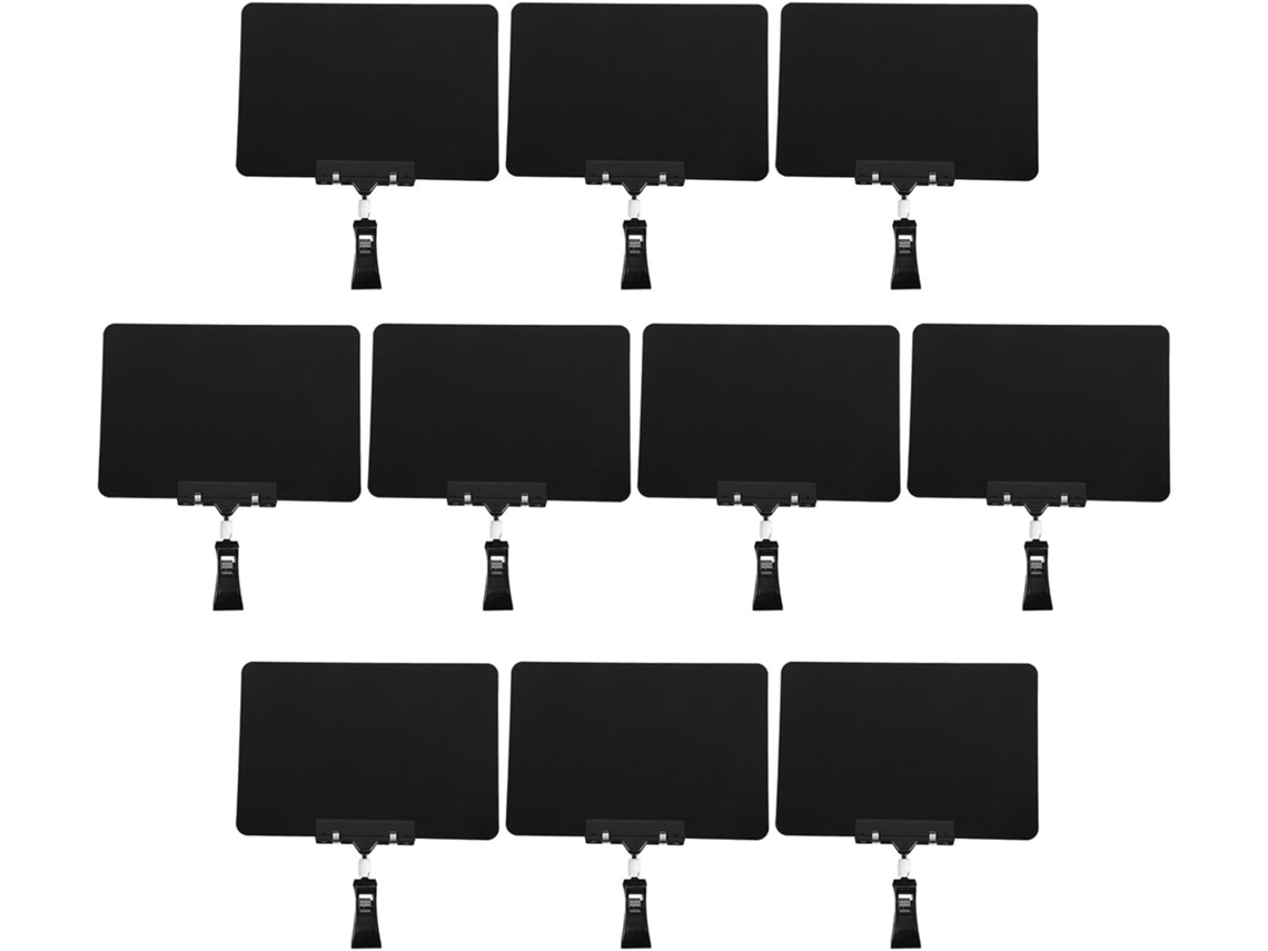 Juegos De Mini Pizarras De Pvc Y Paquete De 10 Unidades Con Clips Giratorios De Doble Cara.