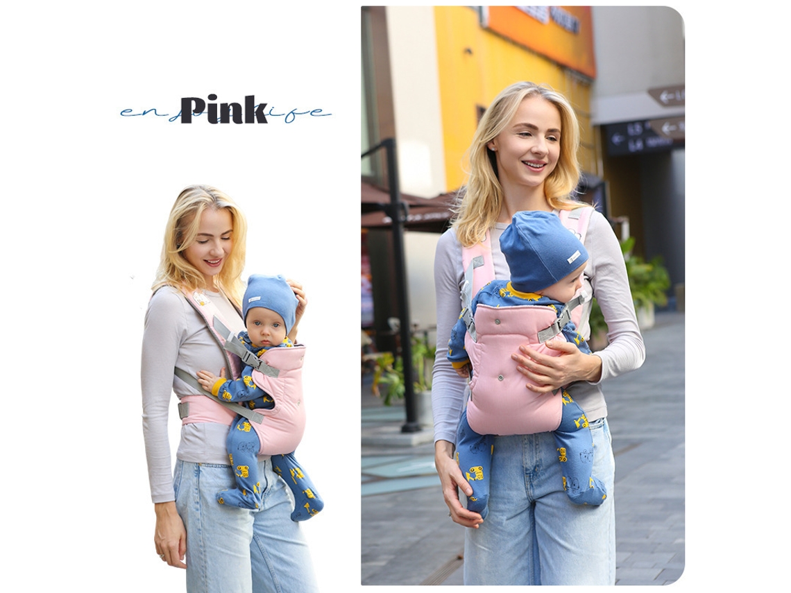Portabebés ajustable para bebés de entre 3 y 20 kg, color rosa HEXINYIGJLY