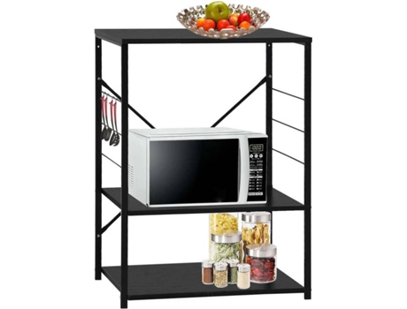 vidaXL Armario de microondas aglomerado negro 60x39,6x79,5 cm