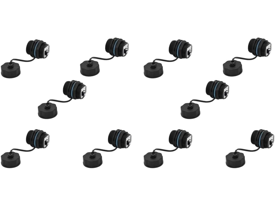 Panel De Conectores De Cable Ethernet Lan Rj45 Impermeables (10 Unidades)