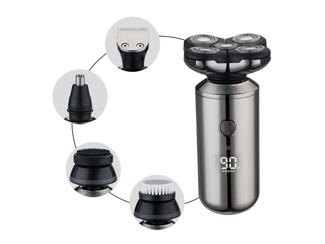 Kit Afeitadora Eléctrica Lk-6850, 5 Cuchillas Flotantes + 4 Accesorios, Recargable Usb