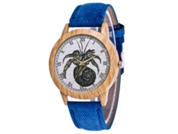 Reloj De Pareja Zhoulianfa Vintage Patrón De Cangrejo Acero Cuarzo Azul