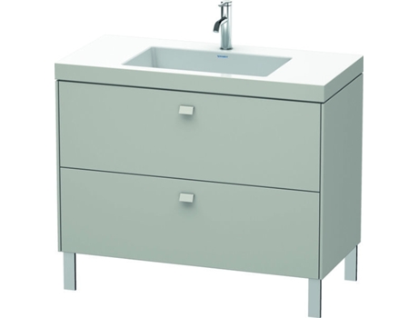 Lavamanos DURAVIT Brioso c-bonded con base de 100,0x48,0 cm 2 cajones sin rebosadero con banco para grifos 1 agujero para grifos