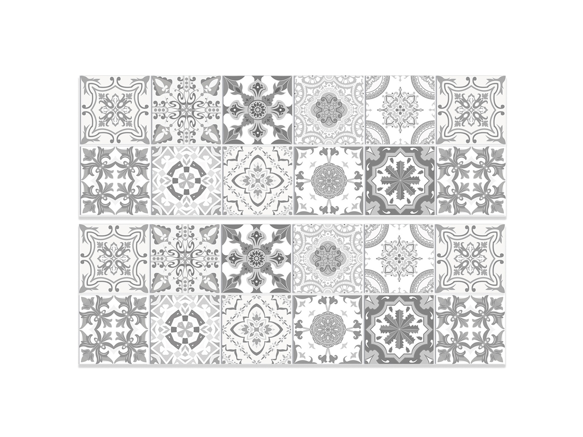 24 piezas de adhesivo de pared estilo europeo con patrón de azulejos Kofihety