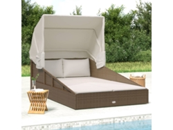 Tumbona con techo plegable, 200x114x128cm, mimbre, HARLANV1
