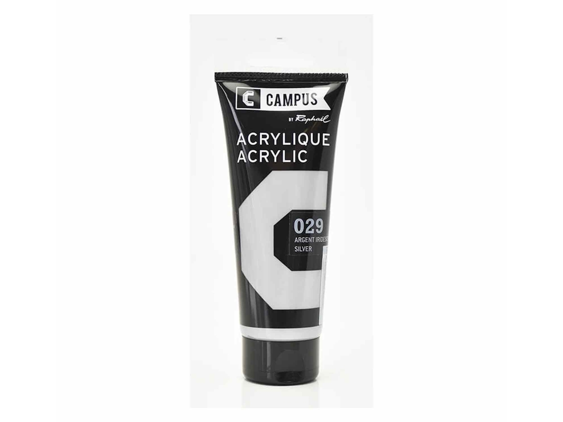 Tinta Acrílica CAMPUS (Plata Iridiscente N°029 - 100ml)