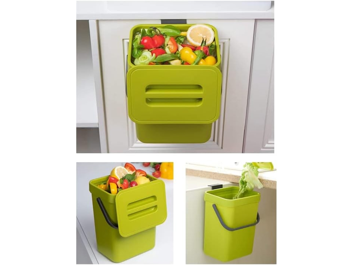 XYVONA Bin Bin Top Compost Para Resíduos Biodegradáveis, Lixo Pequeno De Alta Qualidade, Lixo Com Bloqueio De Odor, Fruta Voa Livre, Adequada Para Lavanderia