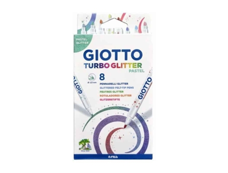Giotto Bolígrafos de Feltro Turbo Glitter Pastel X8