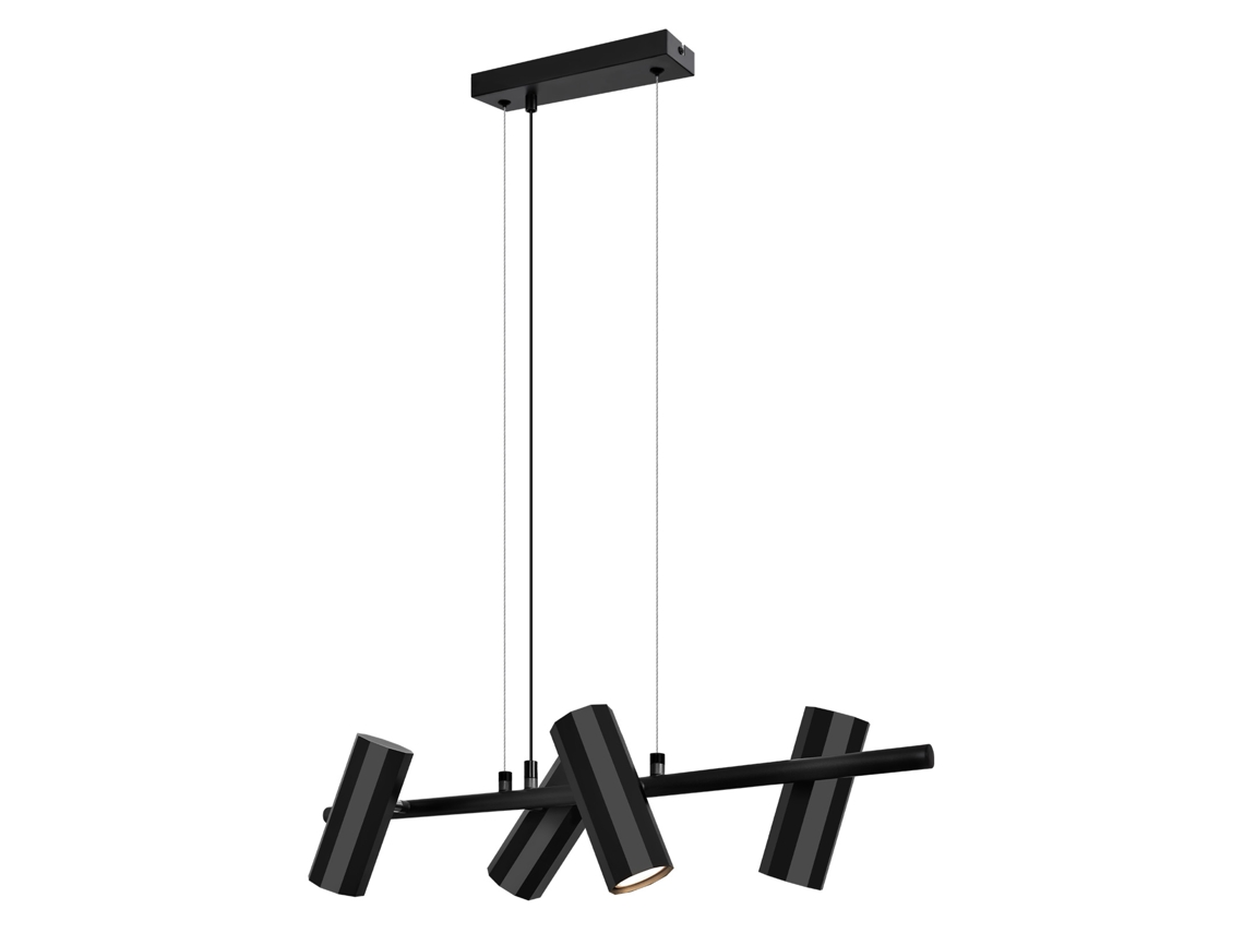 Lámpara colgante de metal negro Diámetro 66 cm Gu10 4 llamas Sala de estar industrial moderna para interior Cocina Dormitorio NETTLIFE