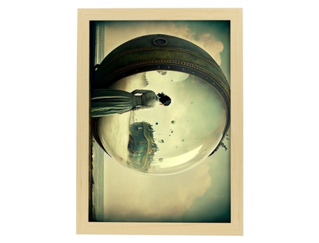 NACNIC Poster Espera En Estilo Surrealismo Cinematográfico Ilustraciones Y Grabados De Historieta Abstracta Y Artística A4 Marcos Madera