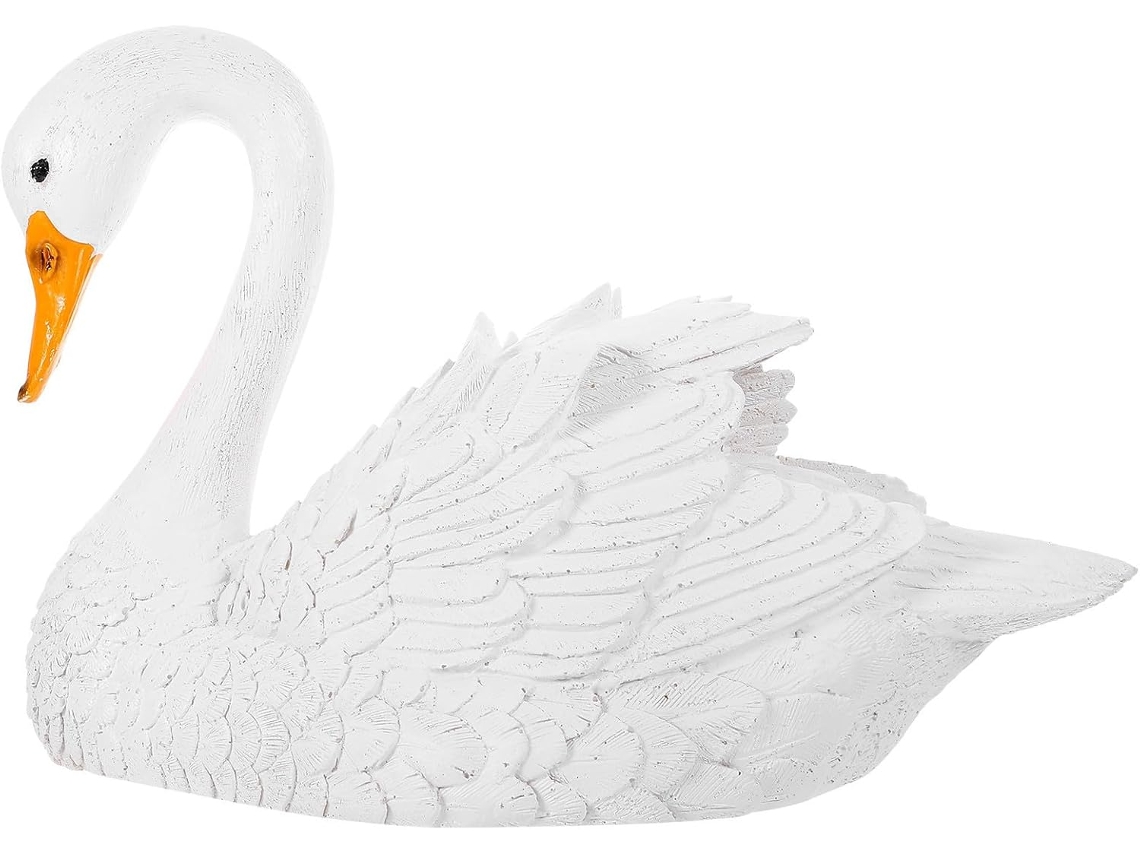 Elegante Único Adorno Forma Cisne Resina Blanca Decoración Oficinas Cafeterías Diseño Exquisito Flotante Mesa