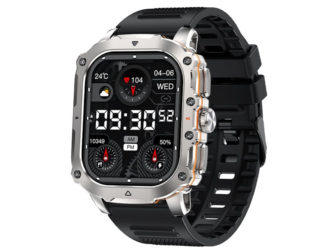 Reloj Inteligente con Deportes Uso al Aire Libre Llamadas Bluetooth Frecuencia Cardíaca Oxígeno en Sangre Monitoreo del Sueño Negro YEMAESRE