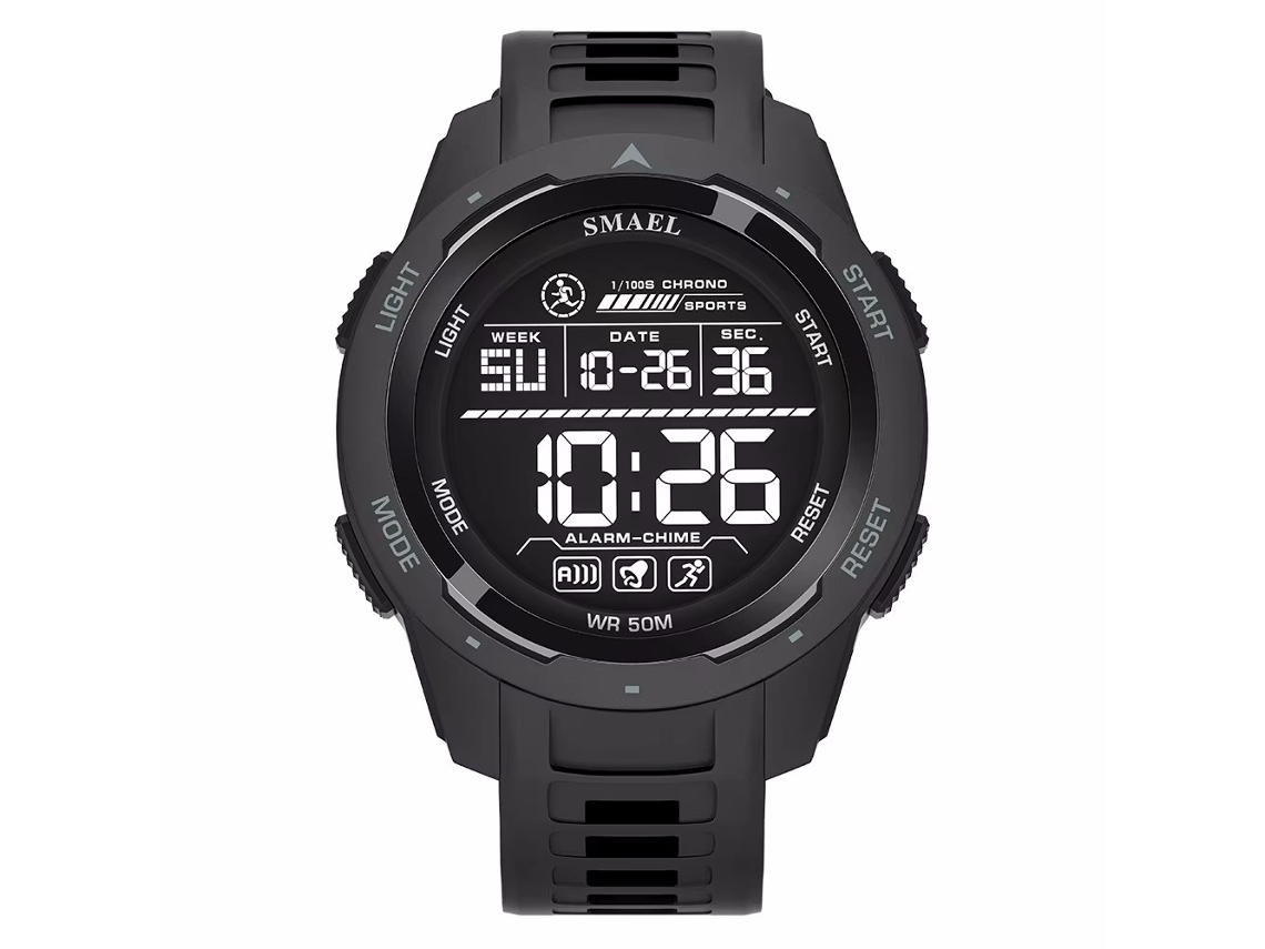 Reloj LCD digital, reloj de pulsera deportivo resistente al agua con correa de silicona, reloj electrónico informal para hombres y niños.