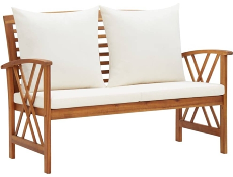 Banco de jardín VIDAXL Blanco Madera (119x67x83 cm)