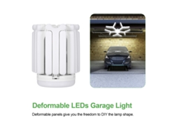 Lámpara de techo LED deformable superbrillante de 80 W para garaje, sótano, taller y sala de estar.