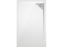 Plato De Ducha Resina Trinity Blanco  80x120 Cm Rejilla Derecha