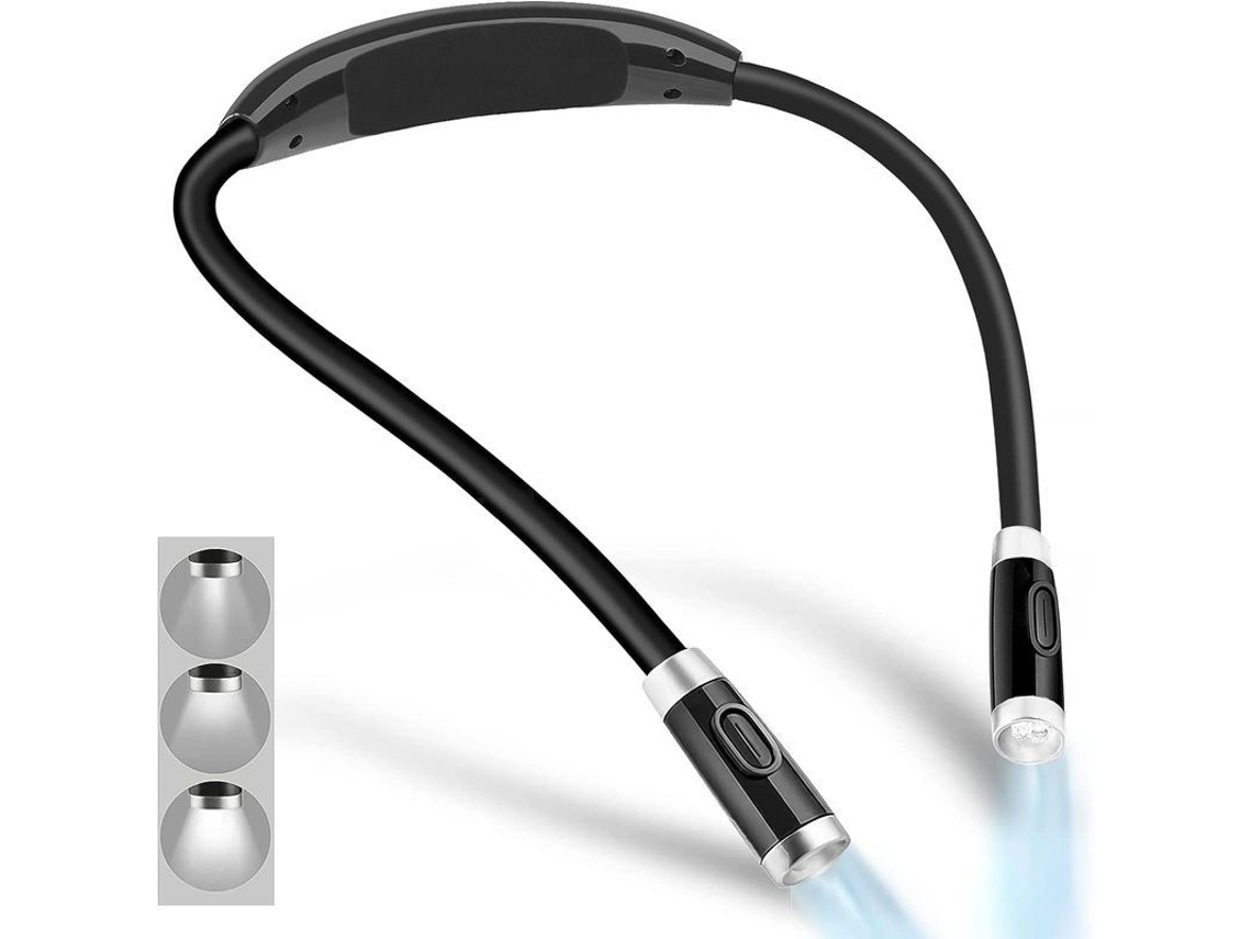 2026rebe-linterna Led Para Cuello Recargable, 3 Niveles De Brillo, Luz De Lectura Portátil Sin Manos Para Cama