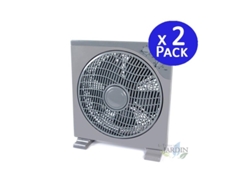 Ventilador Cuadrado de Suelo 12'' Oscilante Con Temporizador 40W Pack 2 SUINGA