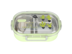 Fiambrera Portátil De Acero Inoxidable 304 De 650 Ml, A Prueba De Fugas, Con Cuchara, Para Estudiantes Y Niños (verde).