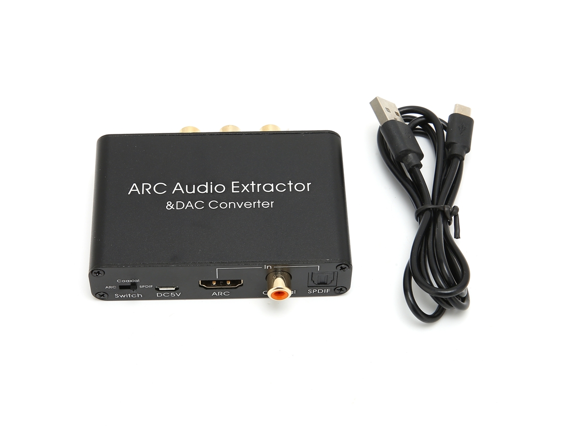 Convertidor Extractor De Audio Arc Dac Con Interfaz Hdmi Para Tv Y Dvd Con Control Remoto De Volumen.