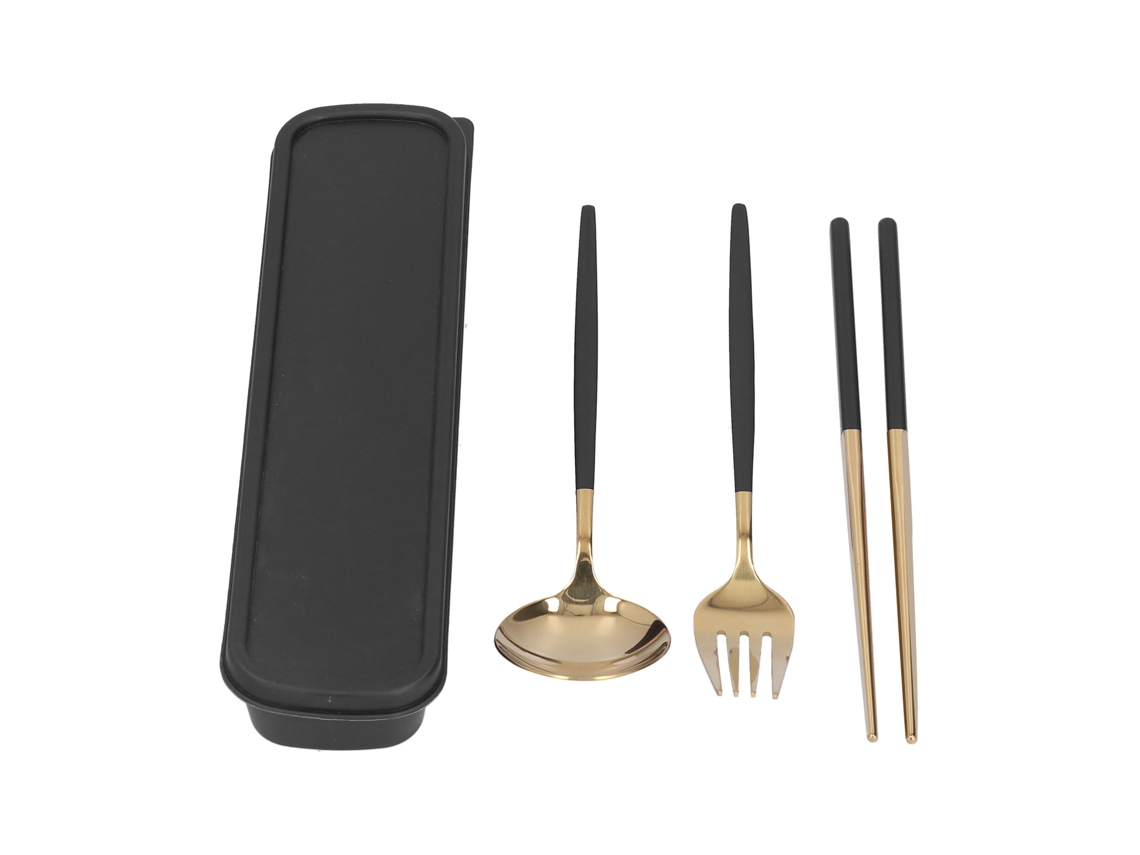Juego De Utensilios De Viaje De Acero Inoxidable 304 Con Estuche Portátil Para Uso En Exteriores O En La Escuela.