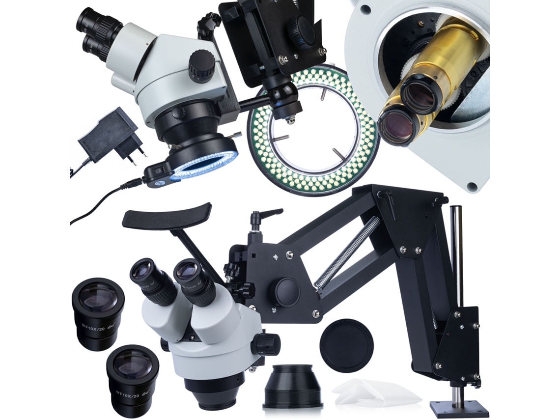 Microscopio binocular Proxima Pro MSPP-B-WDMS2 – Zoom de 7x a 45x | Iluminación de 144 LED | Uso profesional
