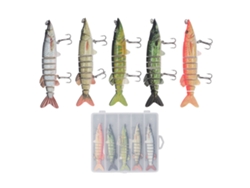 Danu26-lures De Pesca De 9 Secciones Sumergible Lento Con Cascabel Artificial Lifelike Swimbait Para Agua Salada Y Dulce