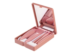 Kit Portátil De Brochas De Maquillaje (5 Piezas Con Espejo)