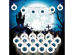 Guirnalda De Luces De Halloween, 20 Ojos Led, 3 M, Funciona Con Pilas, Decoración Para Fiestas De Terror En Interiores Y Exteriores.