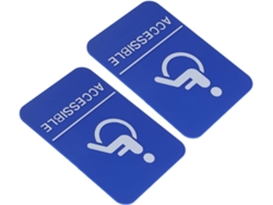 Señales De Estacionamiento Accesible Fáciles De Limpiar, Juego De 2, Plástico Azul Con Braille.