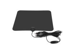 Antena plana digital para interiores ATSC HDTV 1080p, 80 millas, cable de 10 pies, VHF UHF.