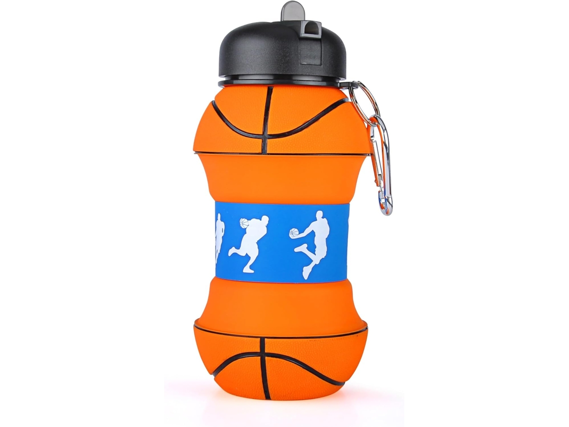 Botella De Agua Plegable Para Niños Y Niñas Sin Bpa Compacto Para Regalo Henten Home (basquet)