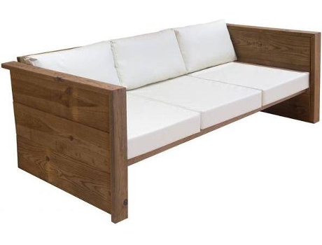 Sofá de Jardín CARMO WOOD Sudexpress (Marrón - Madera - 200x95x80 cm)