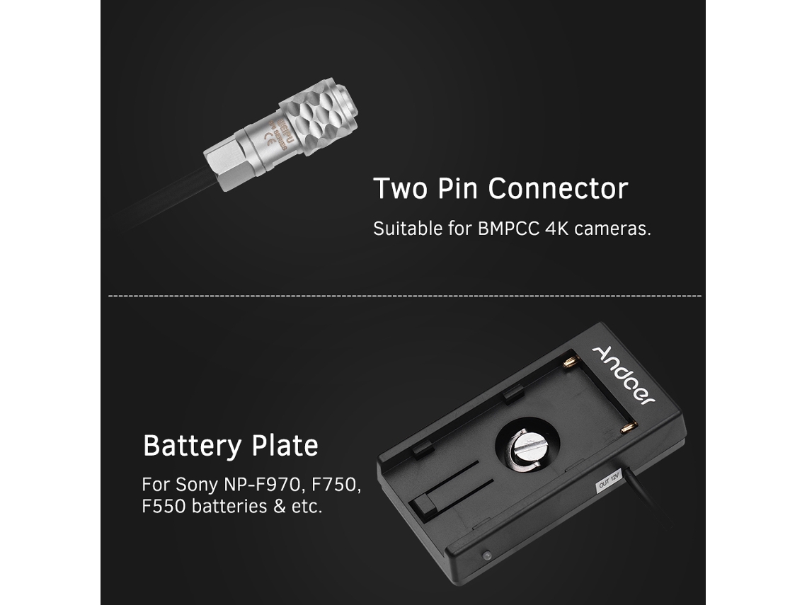 Placa Adaptadora De Batería Para Blackmagic Bmpcc 4k, Compatible Con Sony Np-f970 F750 F550