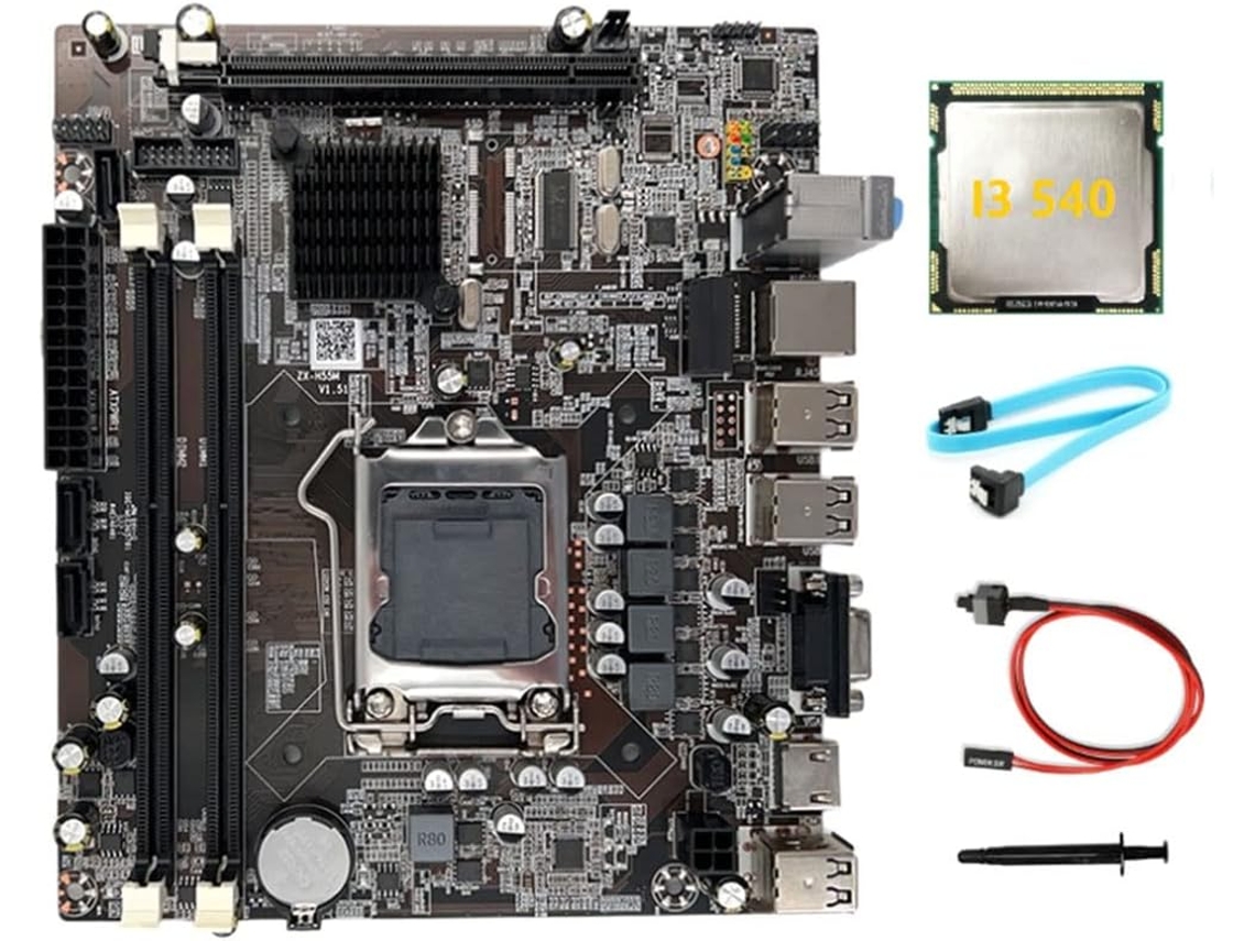 Placa Base H55 Para Ordenador Lga1156: Compatible Con Procesadores I3 530 E I5 760 Y Memoria Ddr3.