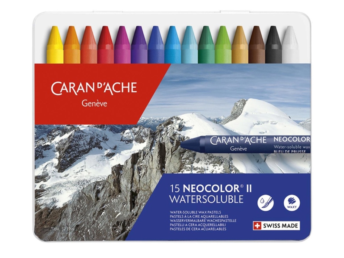 Crayon CARAN D'ACHE Neocolor II Caja Metálica con 15 Colores