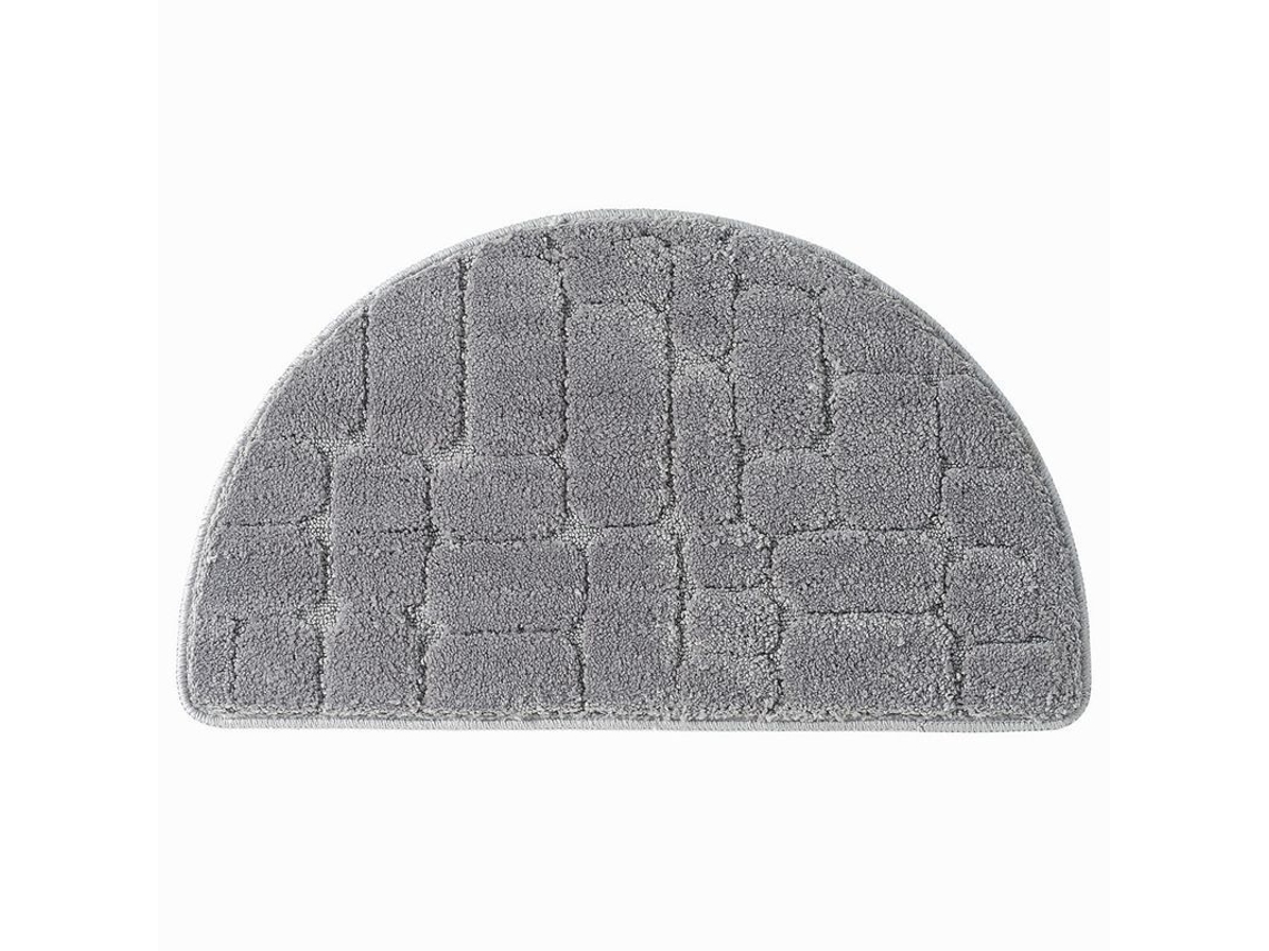 2026-tapete De Baño Antideslizante Absorbente De Microfibra Con Diseño De Media Luna - Gris 40x68cm