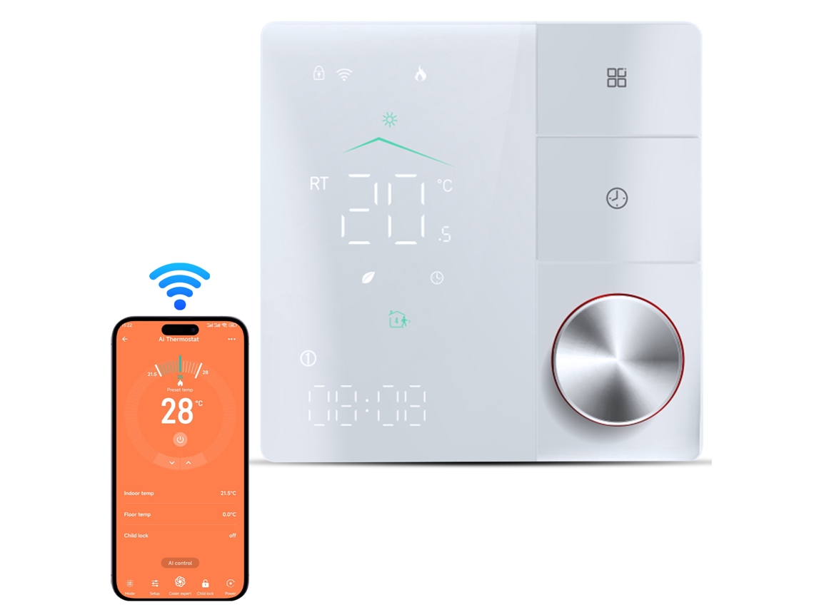 Termostato Wifi Inteligente Para Calefacción Por Suelo Radiante Residencial Con Control Mediante Aplicación Y Aprendizaje Automático.