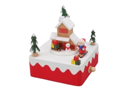 Caja De Música Giratoria De Madera Con Muñeco De Nieve, Decoración Para Regalo De Navidad.