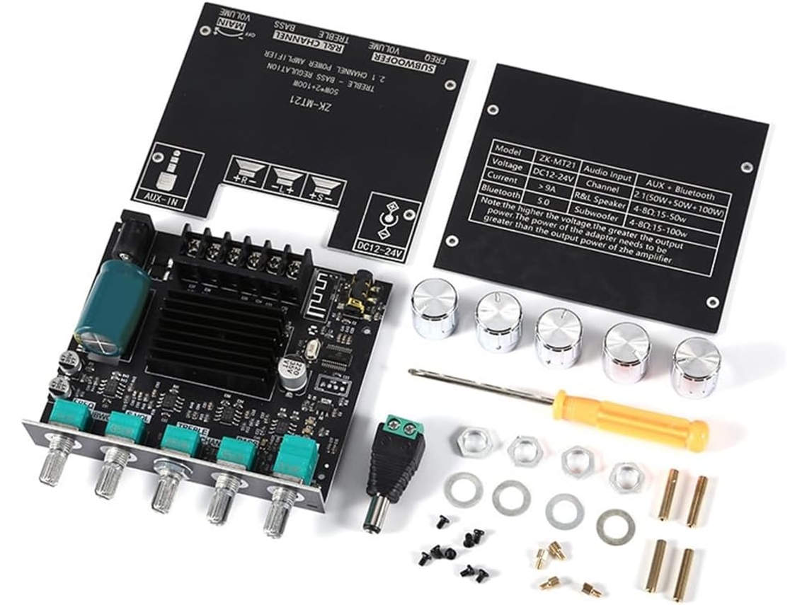 Placa Amplificadora Bluetooth 5.0 - Mt21, De 50w A 2100w, 1 Canal, Módulo Amplificador De Audio Estéreo